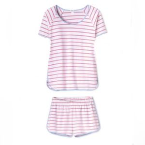 Striped Pink and White Pajama Set